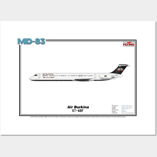 McDonnell Douglas MD-83 - Air Burkina (Art Print) Wall Art by TheArtofFlying